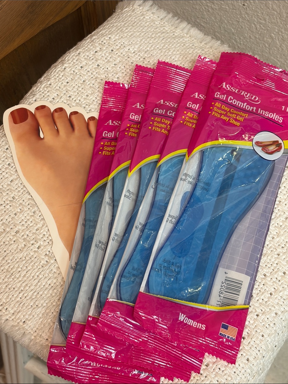 NWT Women's Blue Gel Comfort Insoles - Cushioned Support